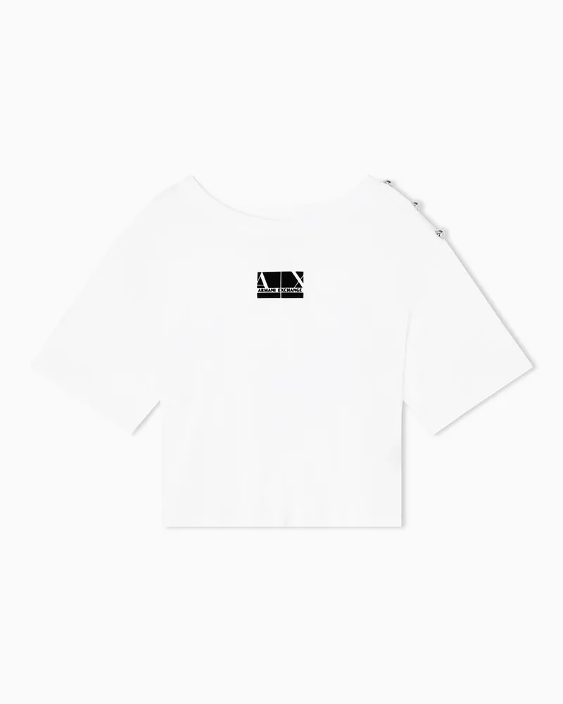 Armani Exchange Cropped-T-Shirts Weiß