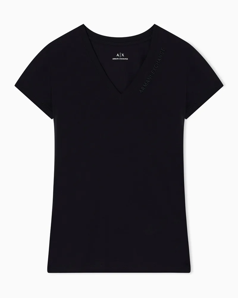 Armani Exchange Slim Fit T-Shirt mit Logo Schwarz