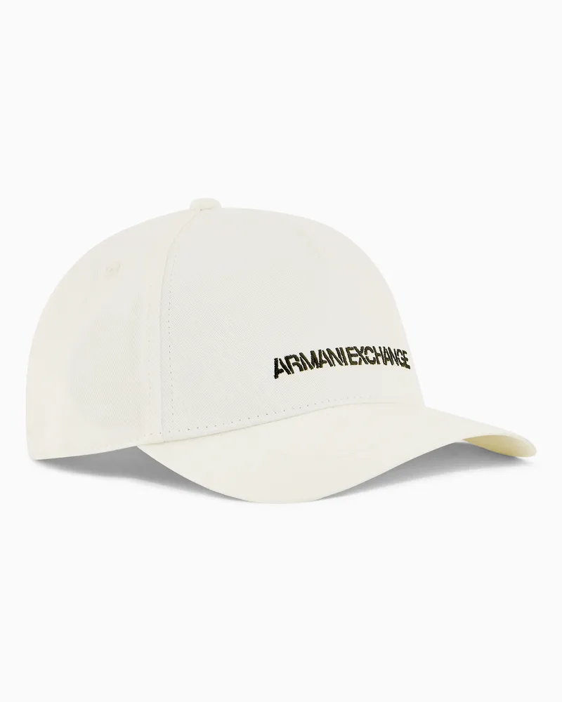 Armani Exchange Schirmmütze mit Logoschriftzug Weiß