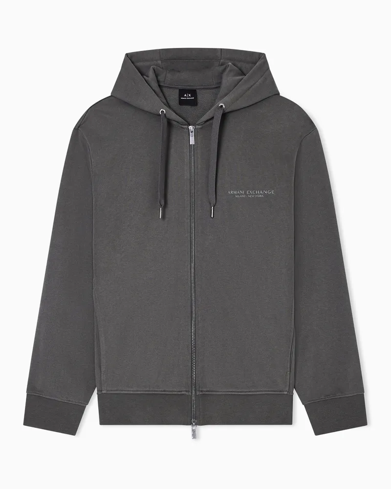 Armani Exchange Basic-Hoodie mit Reißverschluss Grün