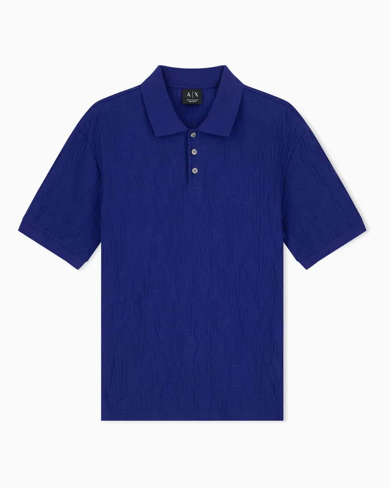 Armani Exchange Poloshirt Regularer Schnitt mercerisiertem Baumwolljersey Blau