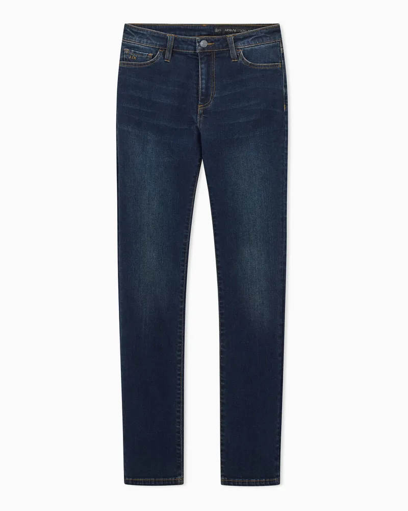 Armani Exchange Zigarettenjeans im Used-Look Blau
