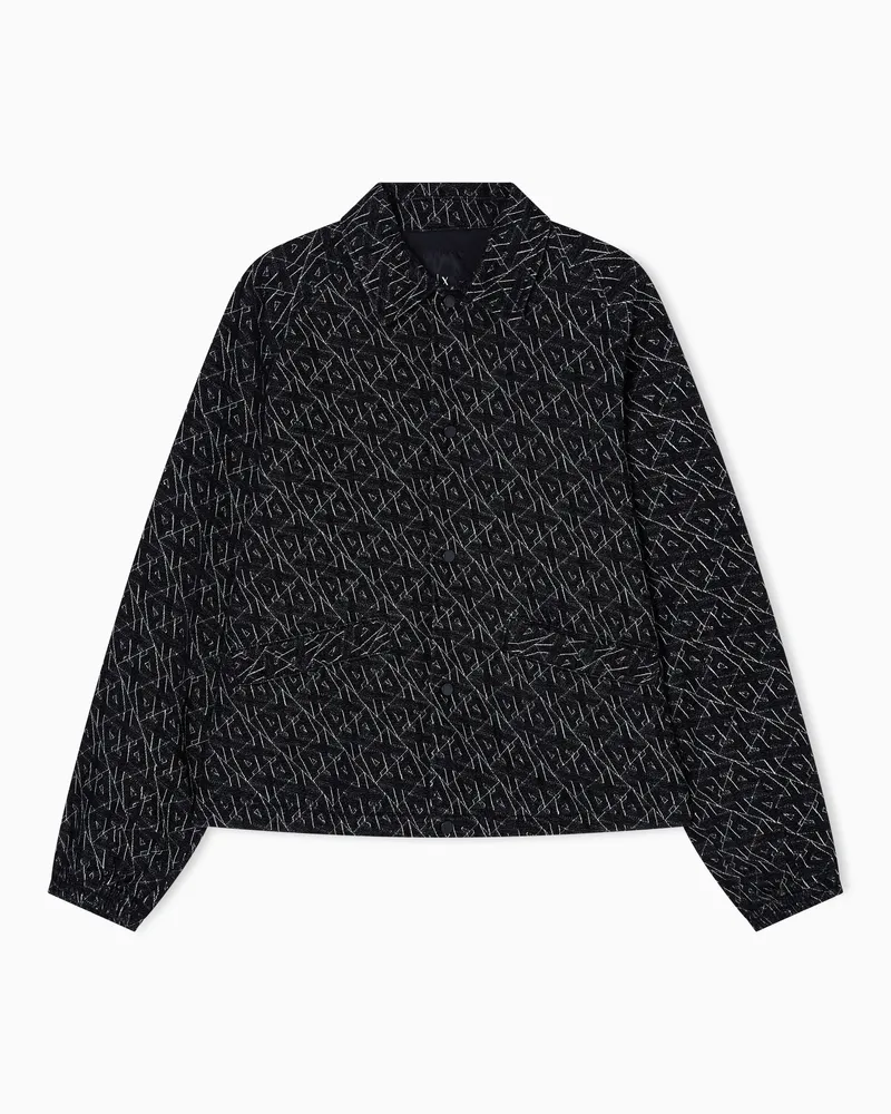 Armani Exchange Jacquard-Blouson mit Allover-Logo Schwarz