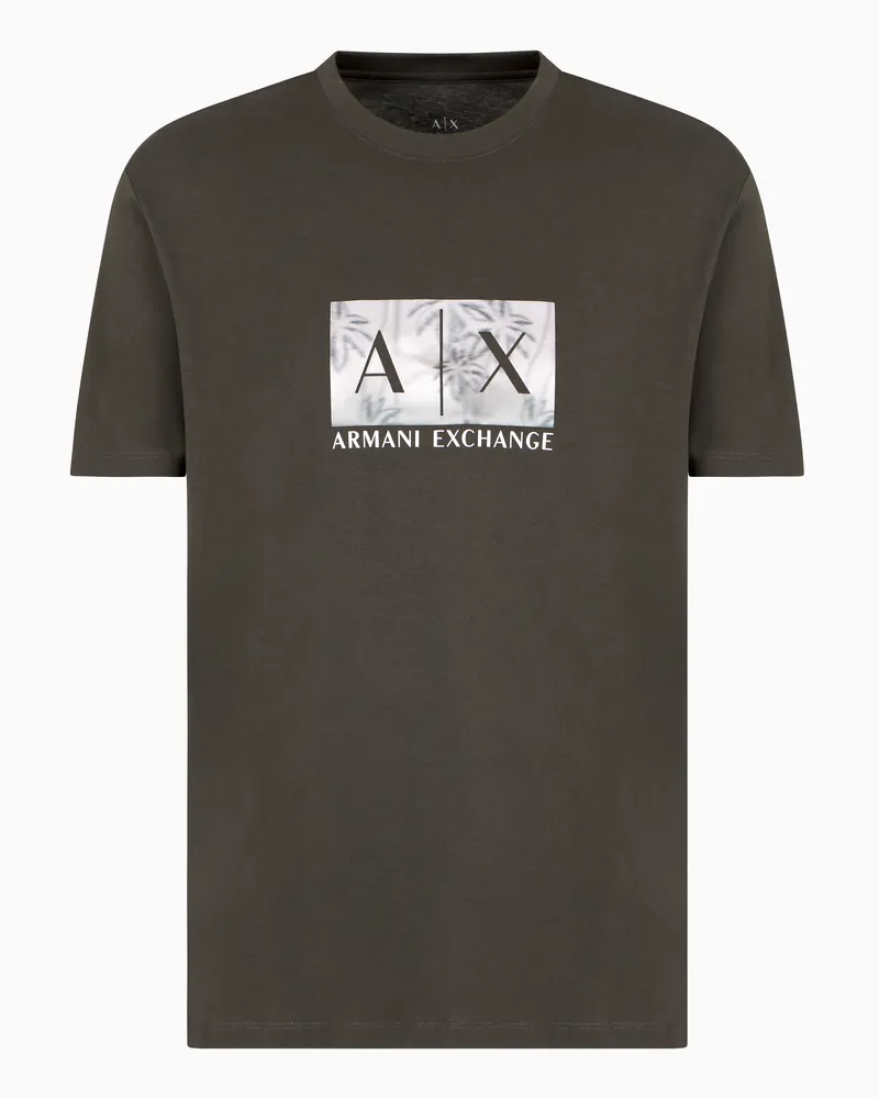 Armani Exchange T-Shirt mit normaler Passform und Maxi-Logo Grün