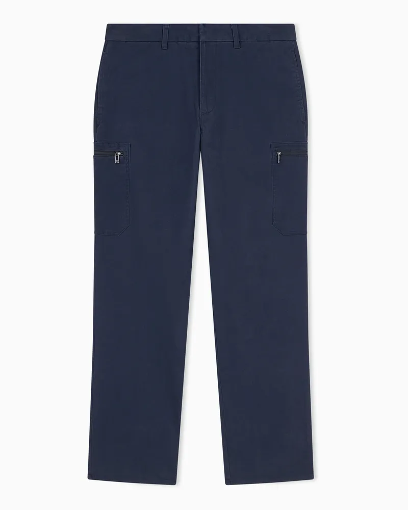 Armani Exchange Hose mit regularer Passform aus Stretch-Baumwolle Marineblau