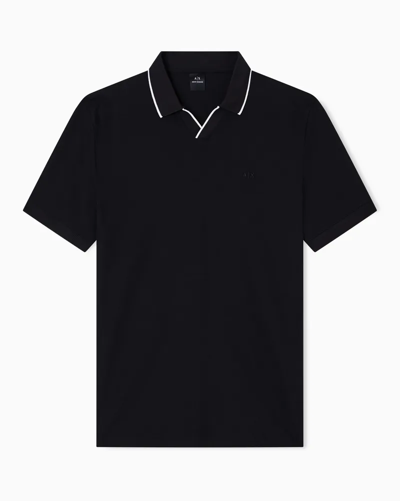 Armani Exchange Poloshirt mit kontrastierenden Profilen Schwarz