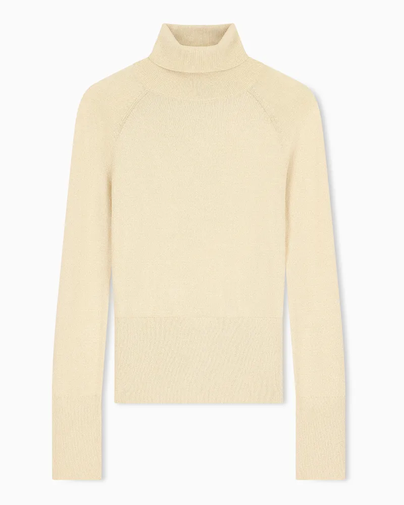 Armani Exchange Pullover Regular Fit aus metallisiertem Viskosestrick Goldfarben