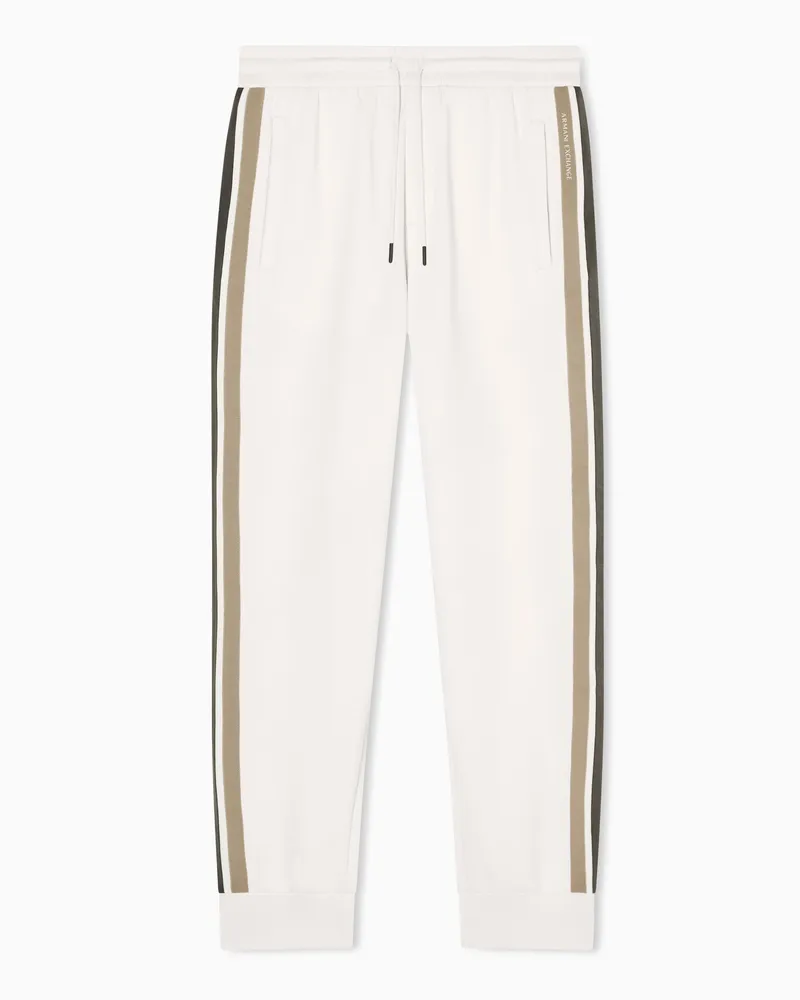 Armani Exchange Structured sweatpants in stretch bonded cotton Weiß
