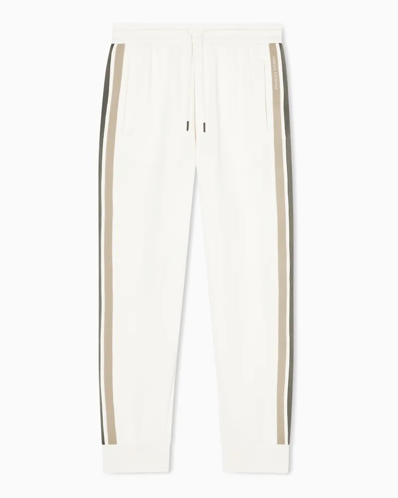 Armani Exchange Structured sweatpants in stretch bonded cotton Weiß