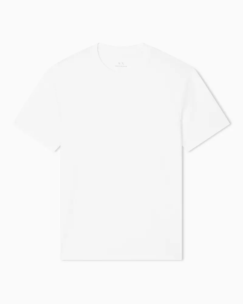 Armani Exchange T-Shirt mit normaler Passform aus Jacquardstoff Weiß