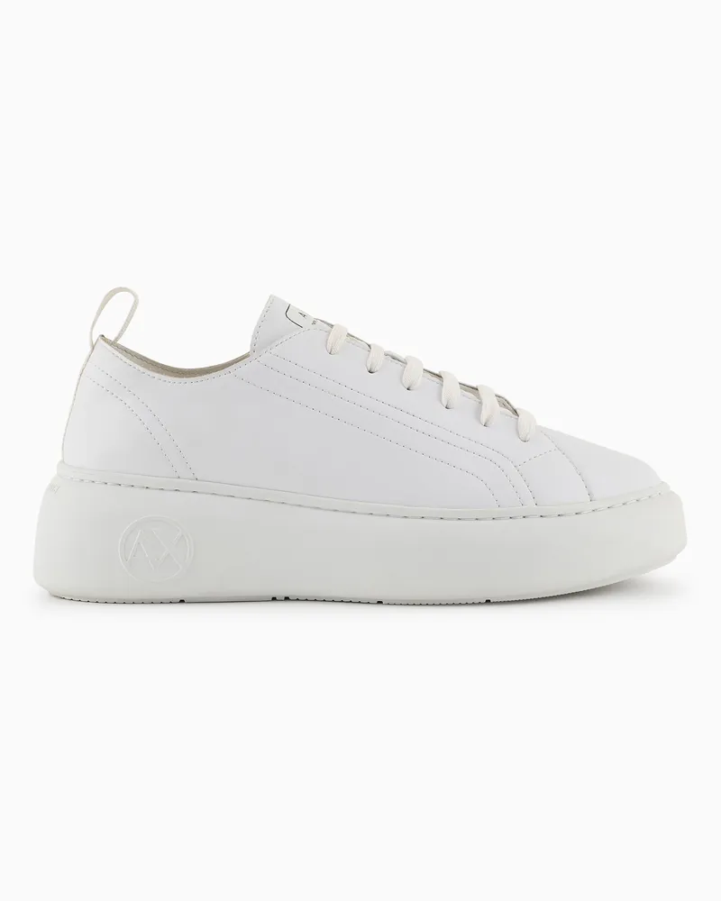 Armani Exchange Klobige Ledersneaker Weiß