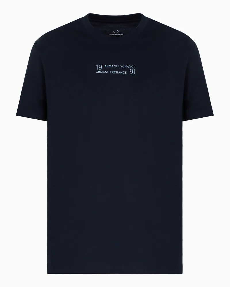 Armani Exchange T-Shirt im Regular Fit mit Logo-Schriftzug Marineblau