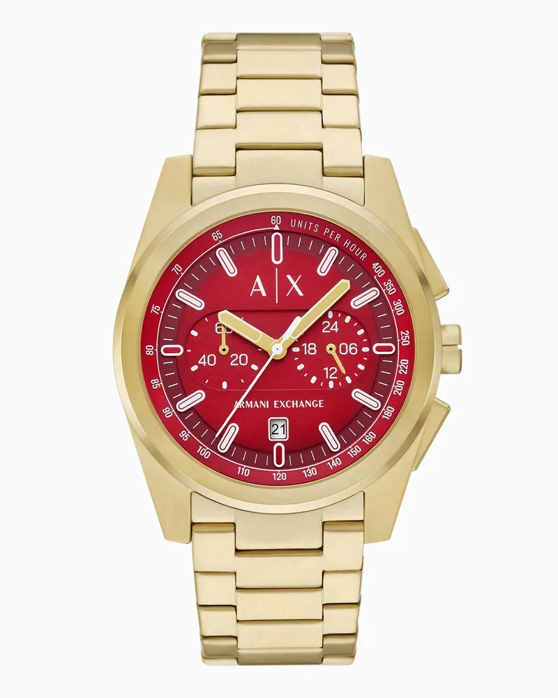 Armani Exchange Chronograph aus goldfarbenem Edelstahl Mehrfarbig