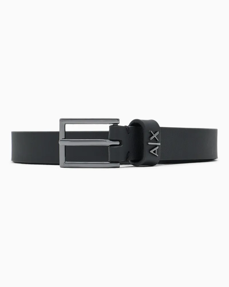 Armani Exchange Gürtel mit glatter Oberfläche und rechteckiger Dornschließe Schwarz