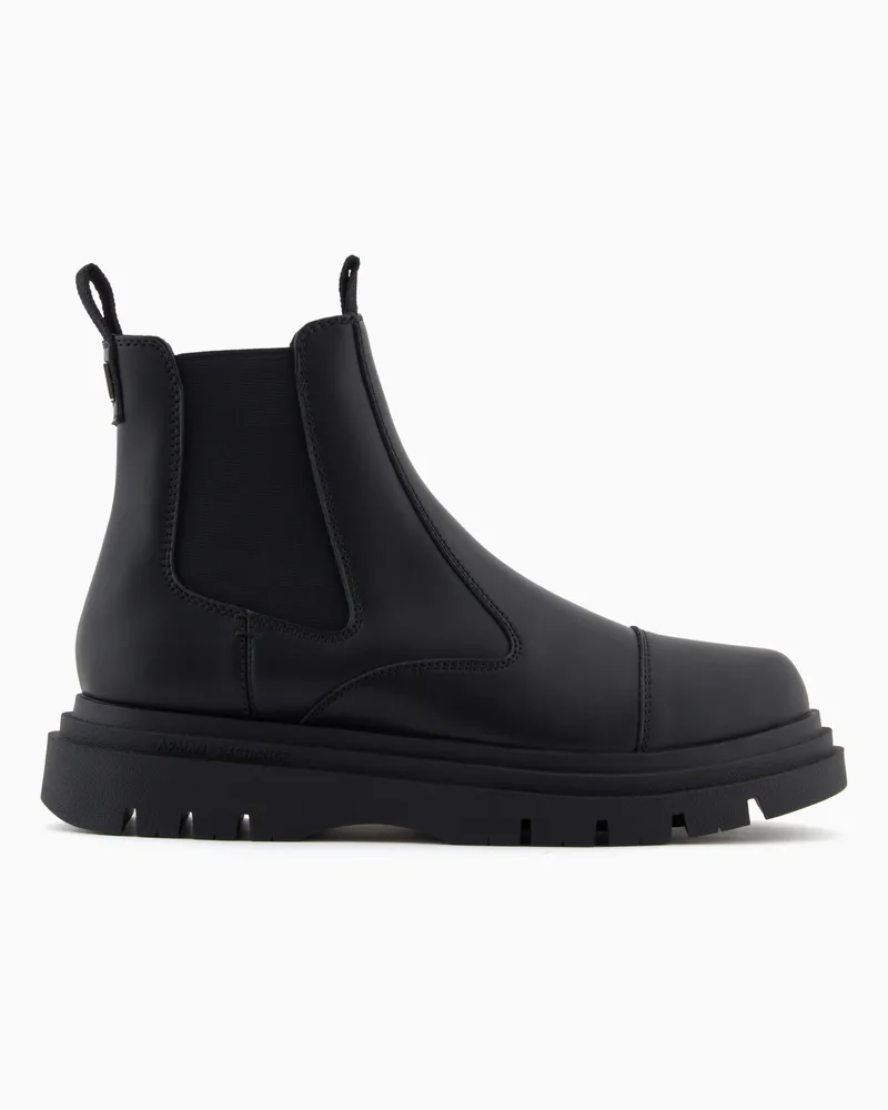 Armani Exchange Beatles-Stiefel aus Leder Schwarz