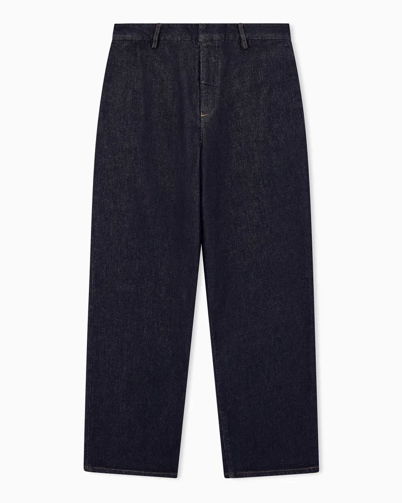 Armani Exchange Jeans weit geschnitten aus Stretch-Baumwolldenim Blau