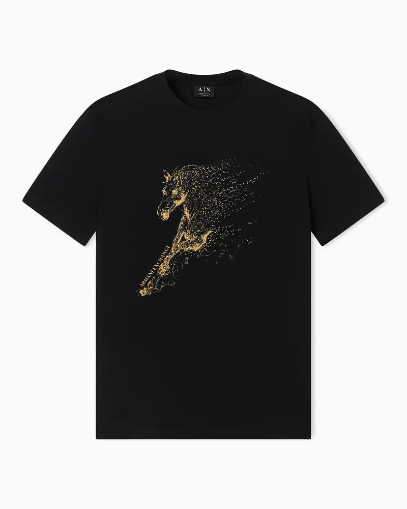 Armani Exchange Regular fit cotton T-shirt Schwarz