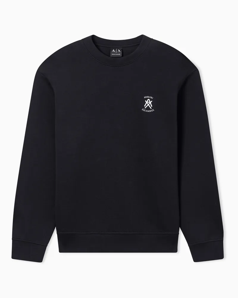 Armani Exchange Rundhals-Sweatshirt mit Logo Schwarz