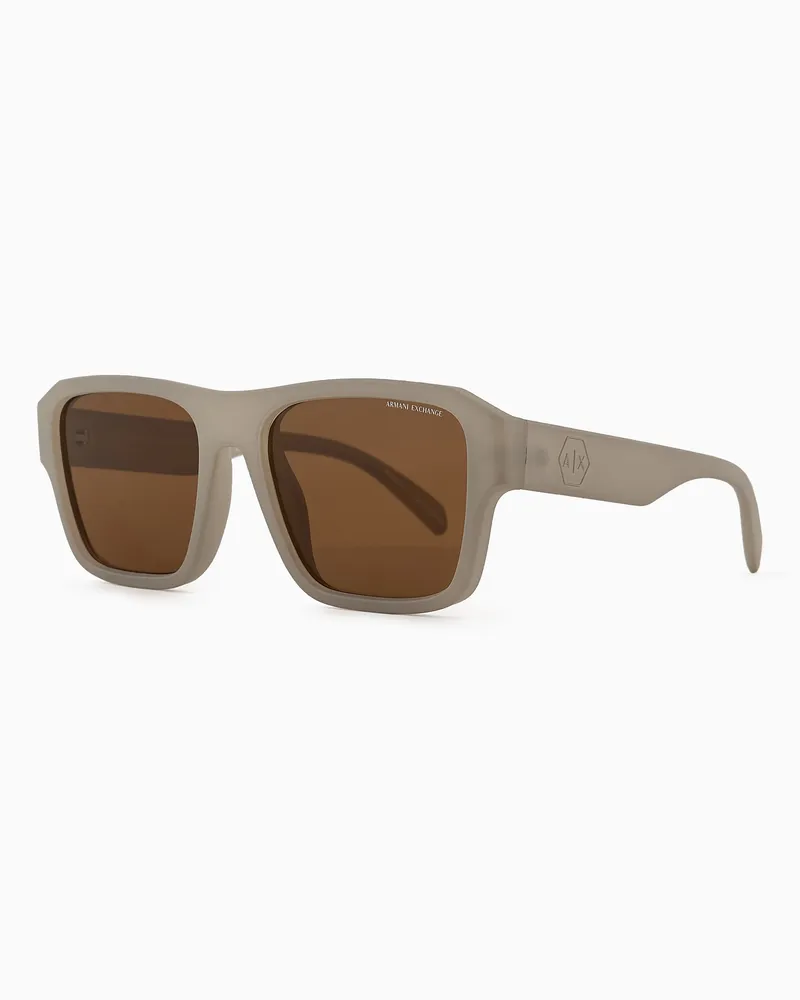 Armani Exchange Sonnenbrille mit eckiger Fassung für Herren Grau
