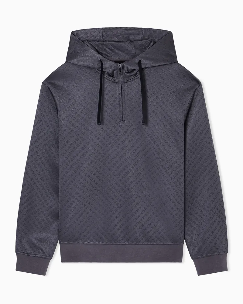 Armani Exchange Kapuzenpullover mit Mikrostruktur Grau