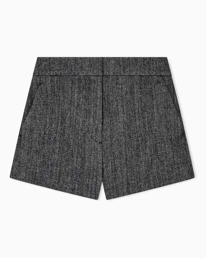 Armani Exchange Schmal geschnittene Shorts aus Viskose und Schurwolle Grau