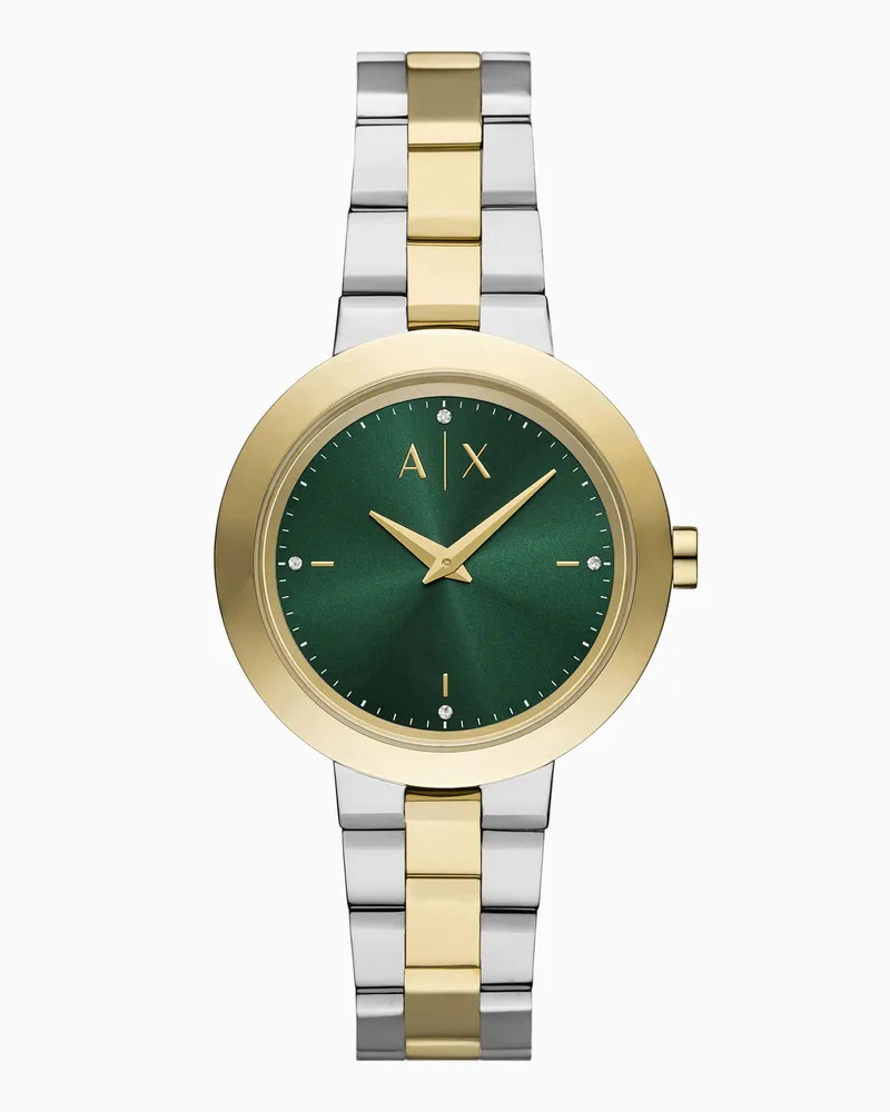 Armani Exchange Zweizeigeruhr Uhr aus zweifarbigem Edelstahl Mehrfarbig