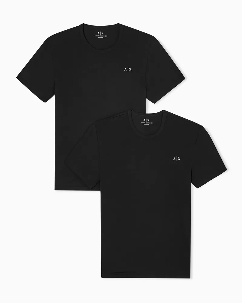 Armani Exchange 2er-Pack Jersey-T-Shirts Schwarz