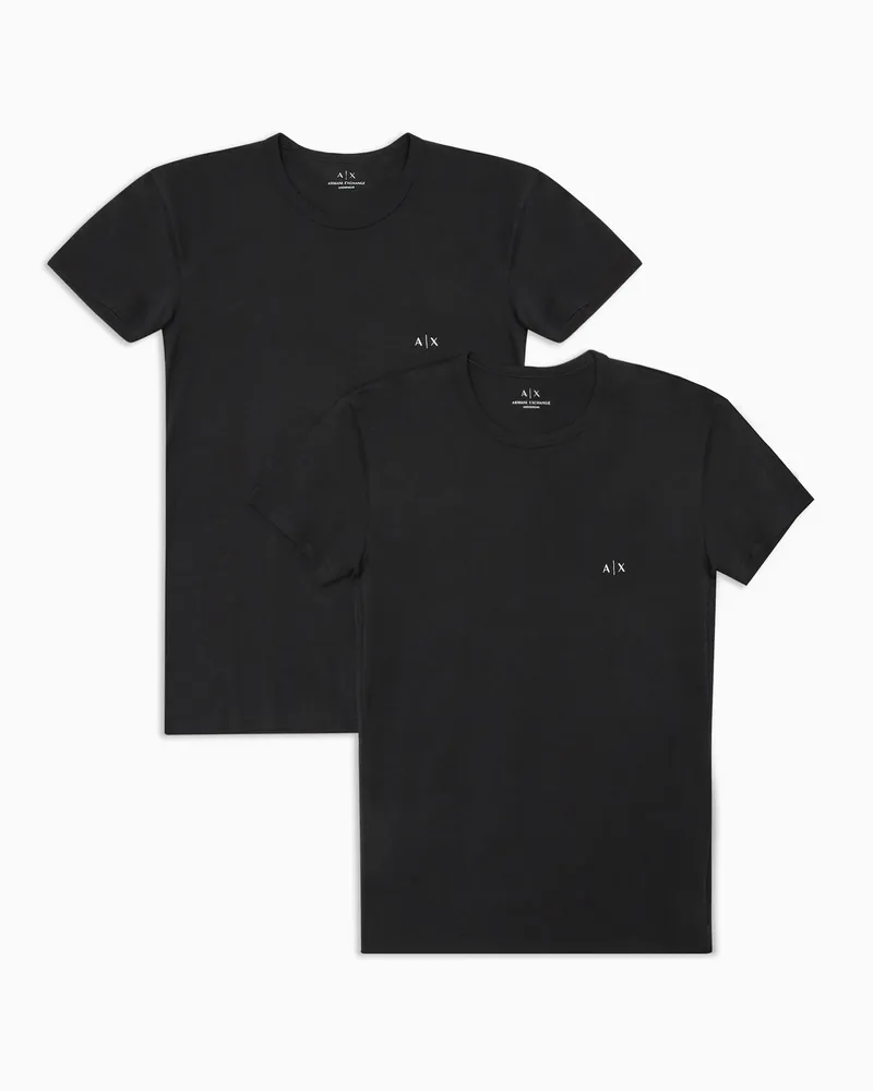 Armani Exchange 2er-Pack Jersey-T-Shirts Schwarz