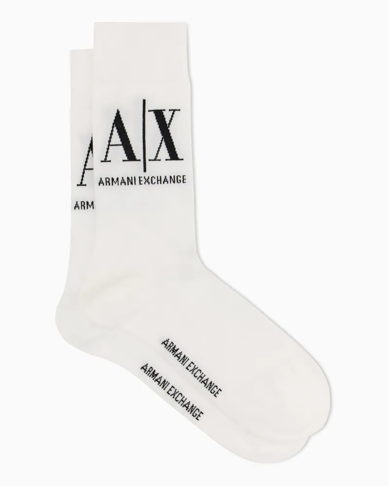 Armani Exchange Socken mit Logo Weiß