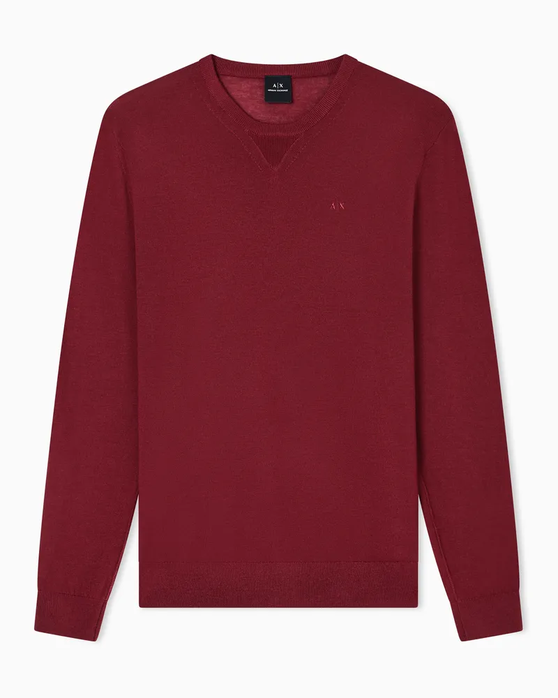 Armani Exchange Rundhalspullover aus Schurwolle Rot