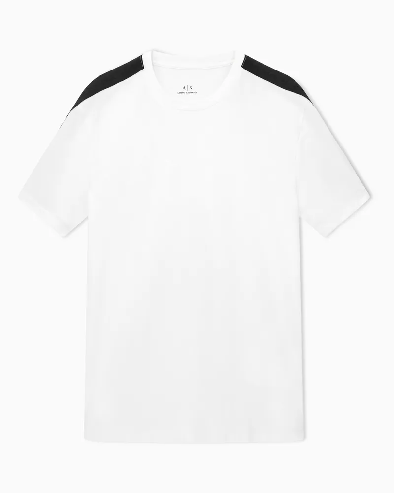 Armani Exchange T-Shirt mit kontrastierendem Tape in normaler Passform Weiß