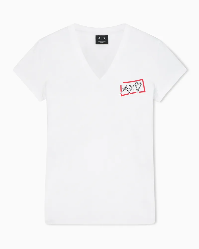 Armani Exchange Slim fit Cotton T-shirt Weiß