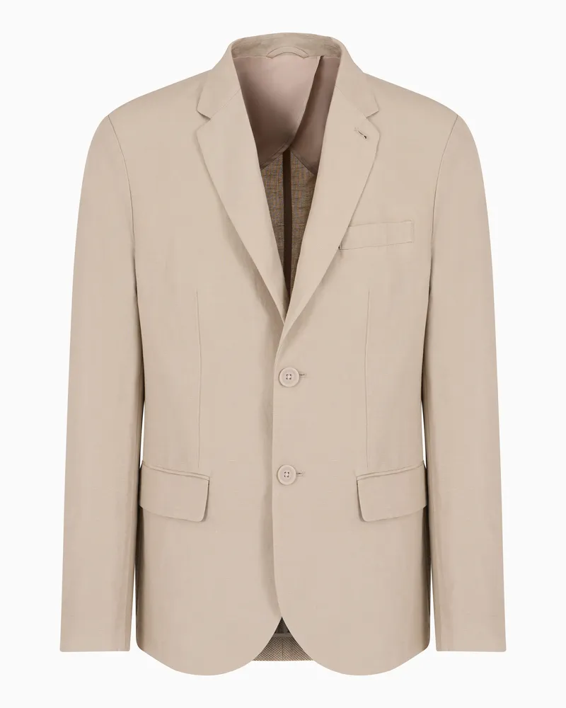 Armani Exchange Einreihige Jacke mit zwei Knöpfen Beige