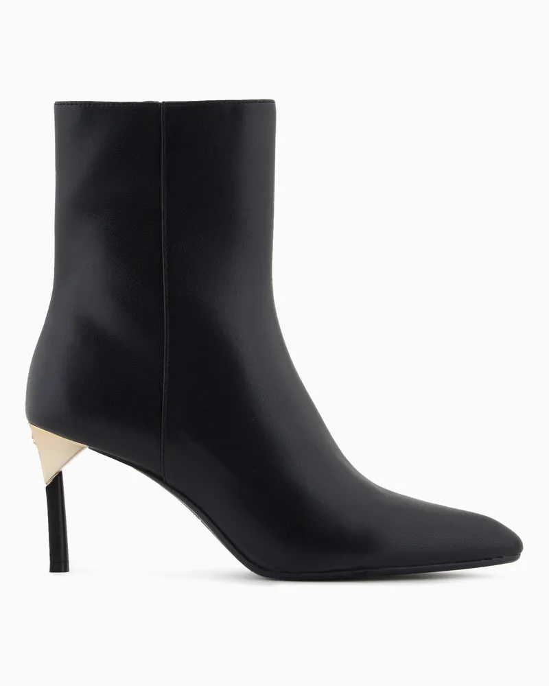 Armani Exchange Stiefeletten mit Golddetail Schwarz