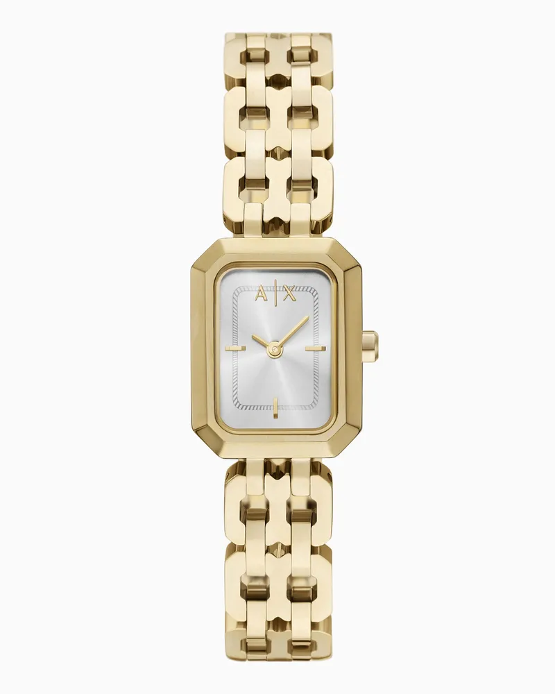 Armani Exchange Zweizeigeruhr mit Armband aus goldfarbenem Edelstahl Mehrfarbig