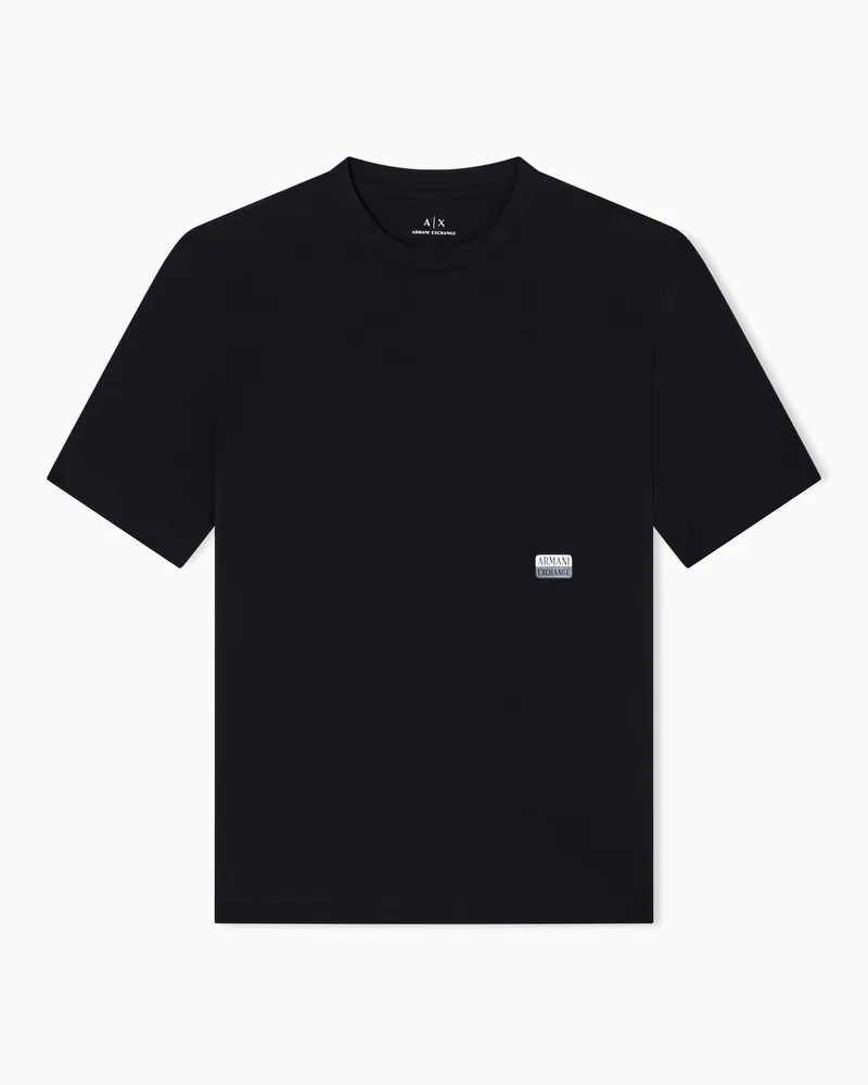 Armani Exchange T-Shirt im Regular Fit mit kleinem Logo Schwarz