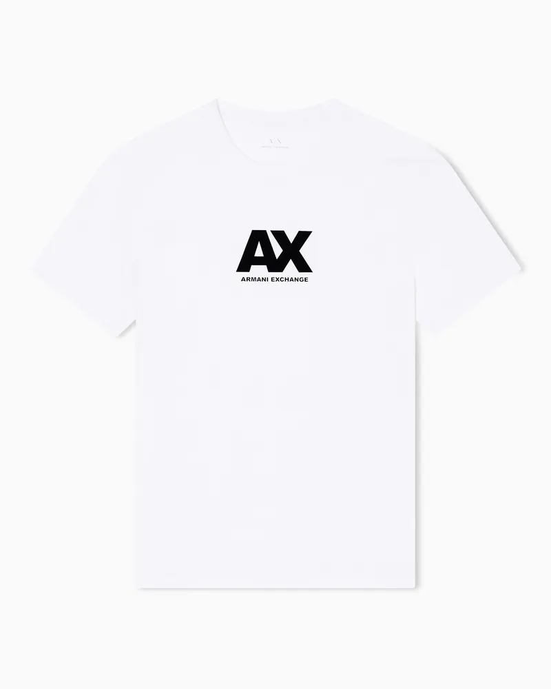 Armani Exchange T-Shirt mit normaler Passform und Logo Weiß
