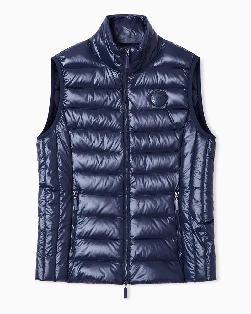 Armani Exchange Ärmellose, wattierte Daunenjacke Marineblau