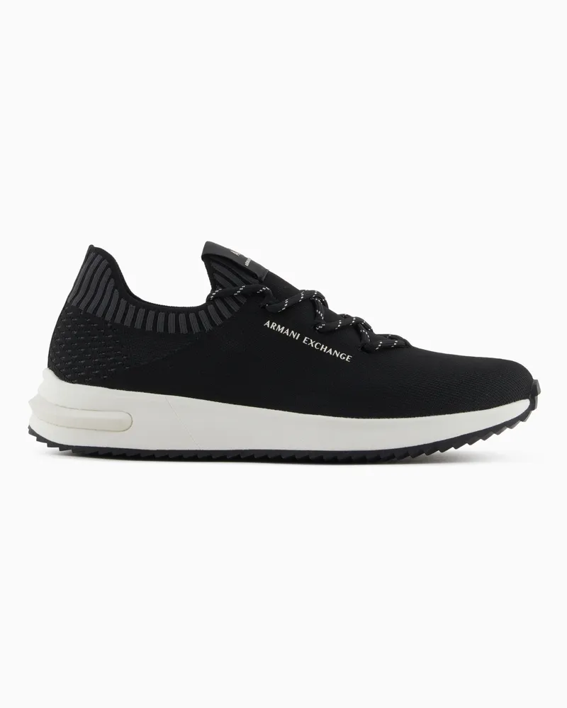 Armani Exchange Mesh-Socken-Sneaker Schwarz