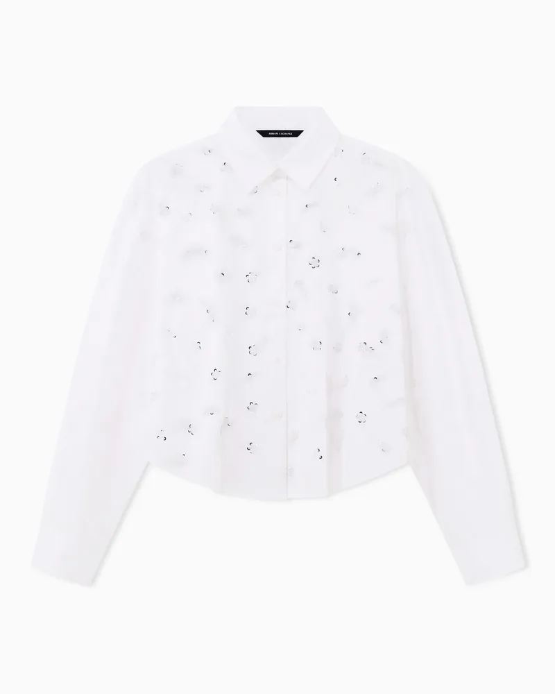 Armani Exchange Hemd Up For Party aus Bio-Baumwollpopeline Weiß