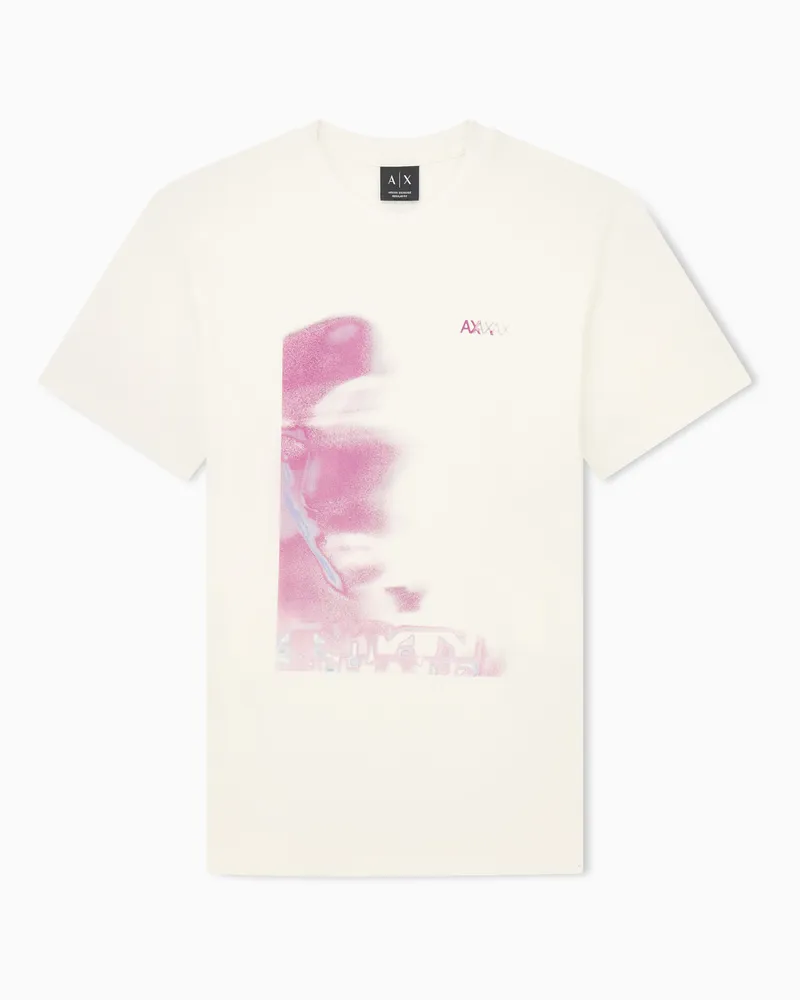 Armani Exchange Regular Fit T-shirt in Cotton Jersey Weiß