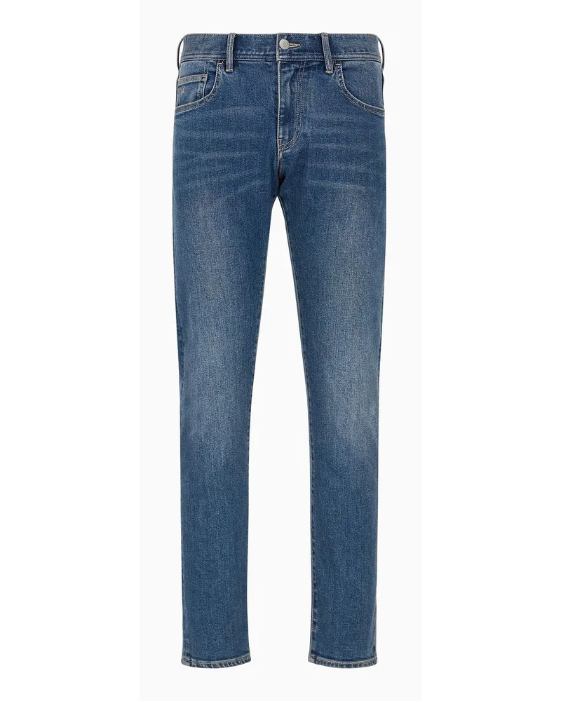 Armani Exchange Schmal Geschnittene Jeans Mittelblau