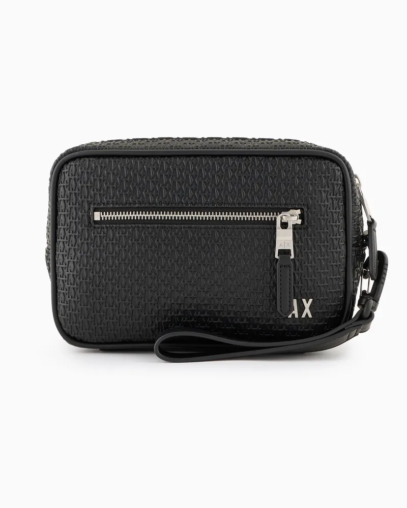 Armani Exchange Kosmetikkoffer mit gewebter Verarbeitung Schwarz