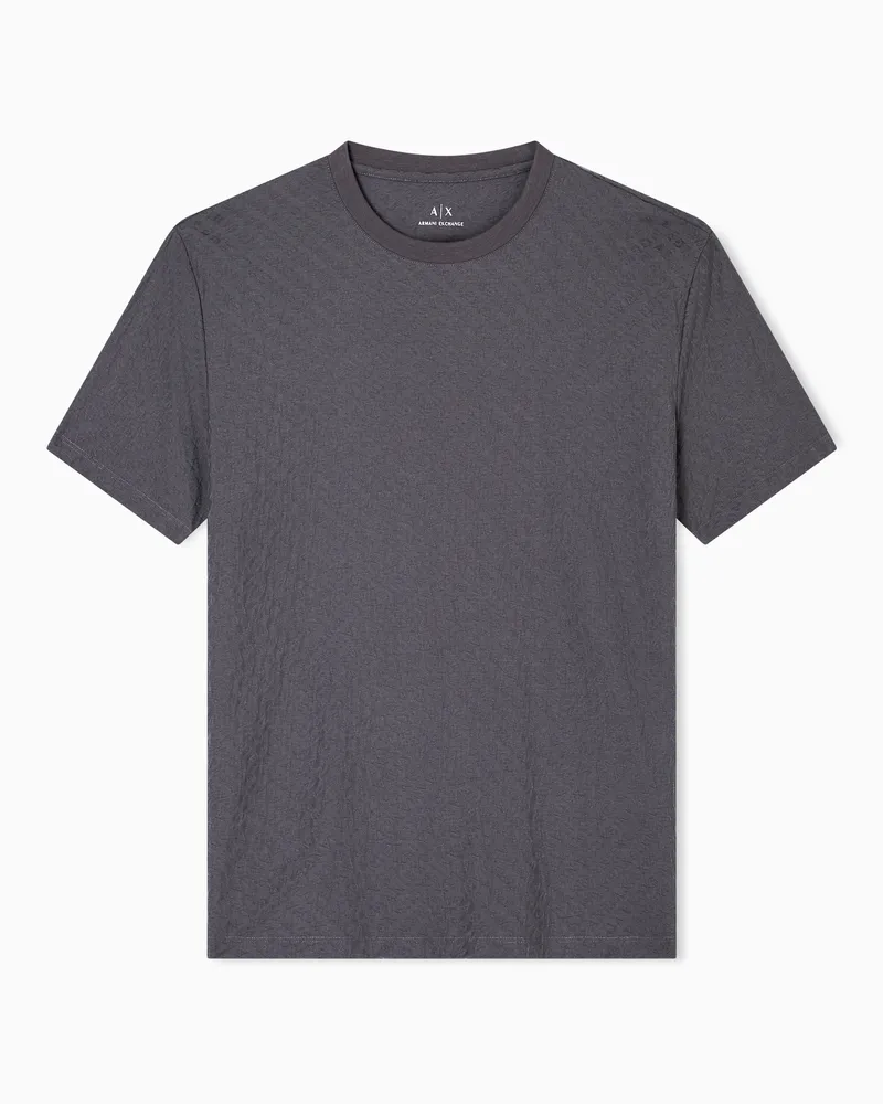 Armani Exchange T-Shirt mit normaler Passform aus Jacquardstoff Grau