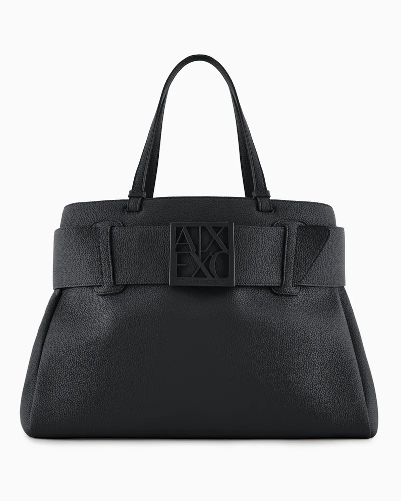 Armani Exchange Große Umhängetasche mit ASV-Logodetail Schwarz