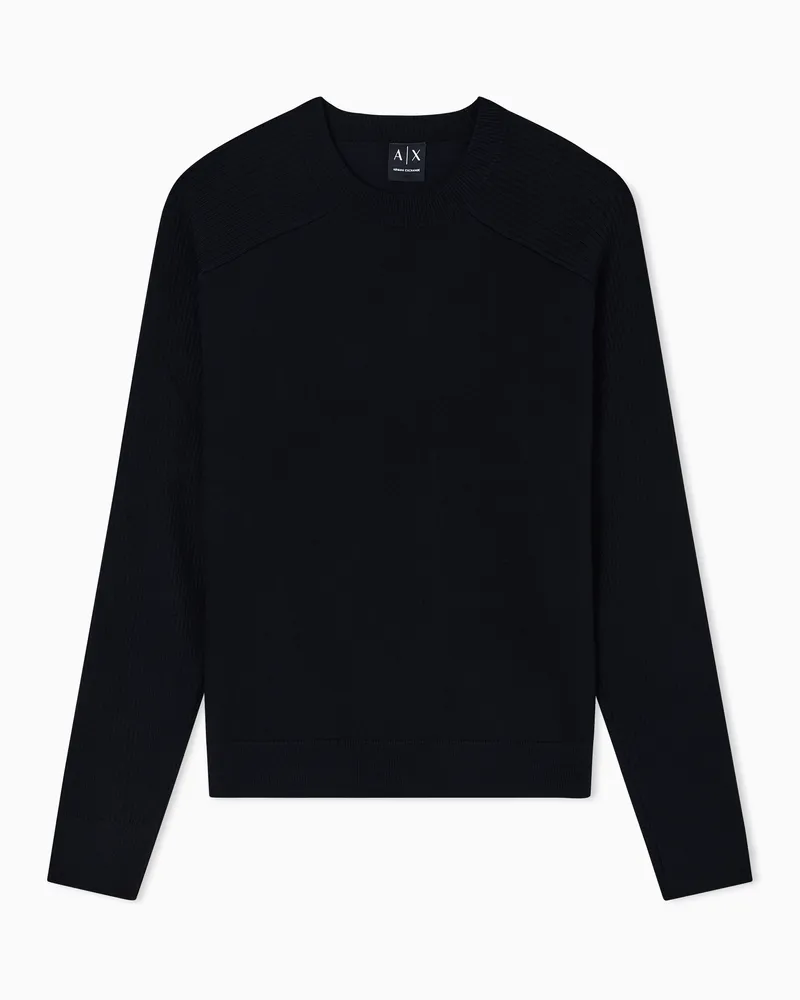 Armani Exchange Rundhalspullover mit Schulterdetails Schwarz