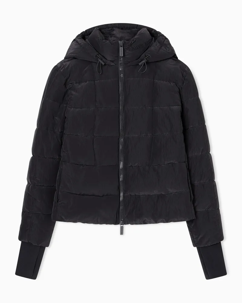 Armani Exchange Jacke aus zerknittertem Nylon Schwarz