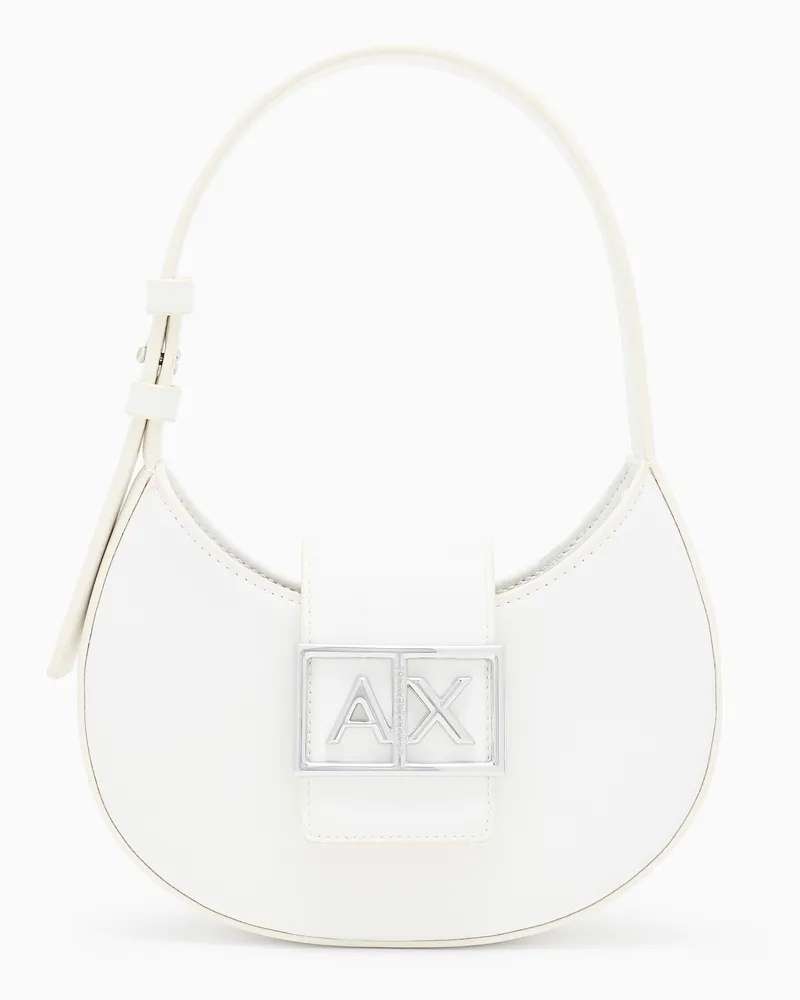 Armani Exchange Hobo-Tasche mit Logo-Schnalle Weiß