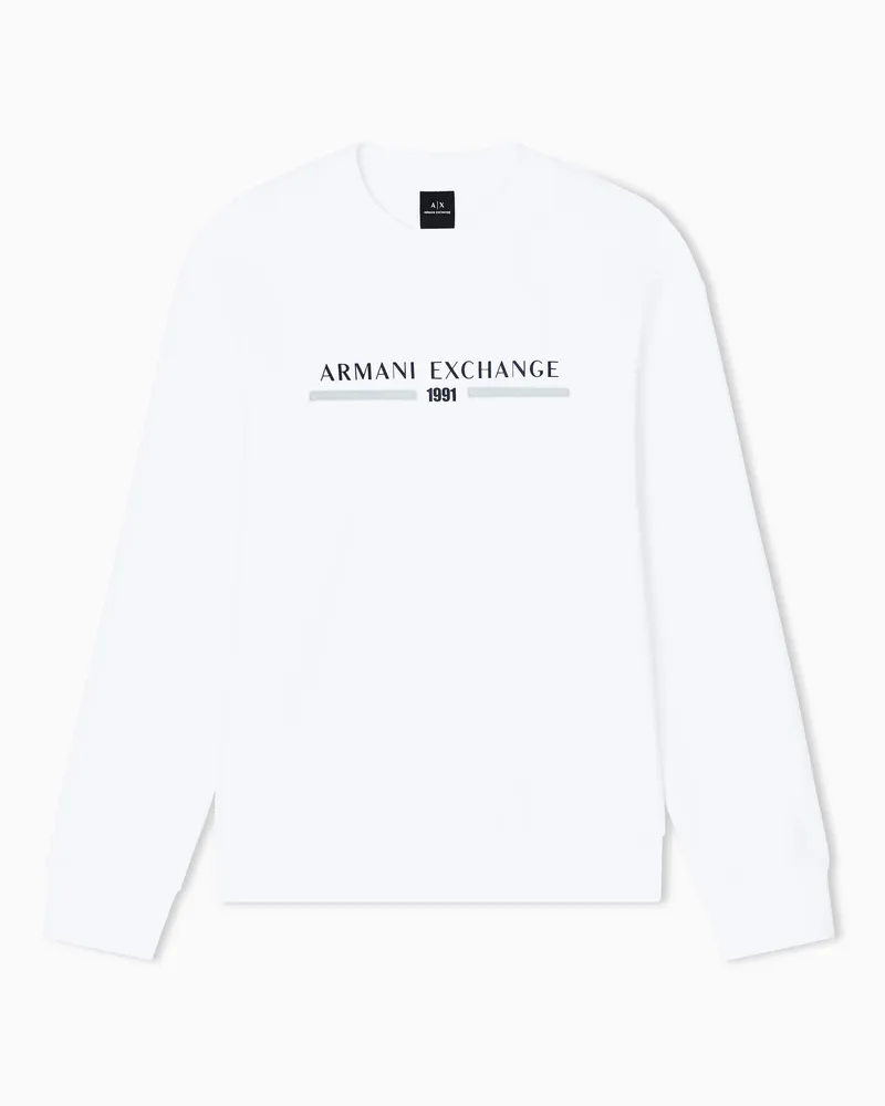 Armani Exchange CREWNECK LOGO SWEATSHIRT Weiß