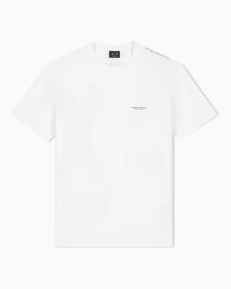 Armani Exchange T-Shirt Regular Fit aus Baumwolljersey mit Print Weiß